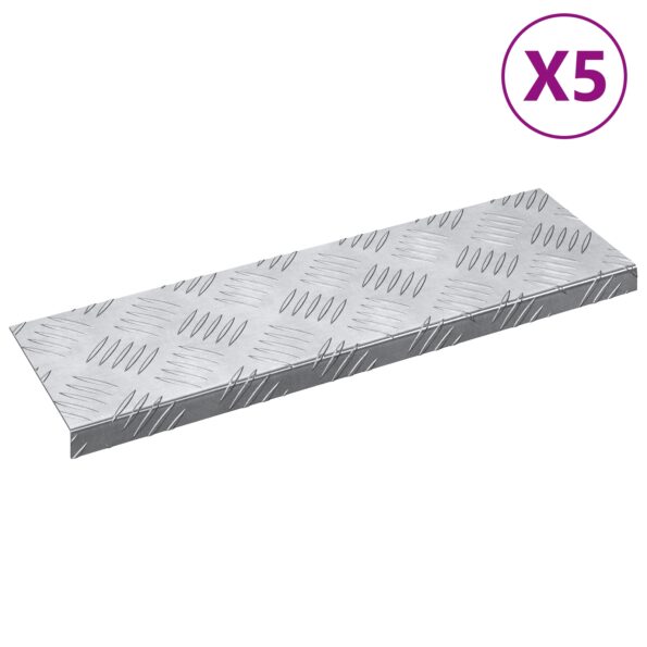 4104232_2.jpg vidaXL Hliníkové nášľapy na schody 5 kusov Protišmykové 60x18 cm – Obrázok 2