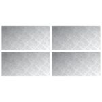 vidaXL Schodový rošt Obdĺžnikový 4 pcs Strieborná 60 x 30 cm Hliník – Obrázok 2