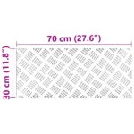 vidaXL Schodový rošt Obdĺžnikový 2 pcs Strieborná 70 x 30 cm Hliník – Obrázok 8