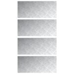 vidaXL Schodový rošt Obdĺžnikový 4 pcs Strieborná 70 x 30 cm Hliník – Obrázok 2