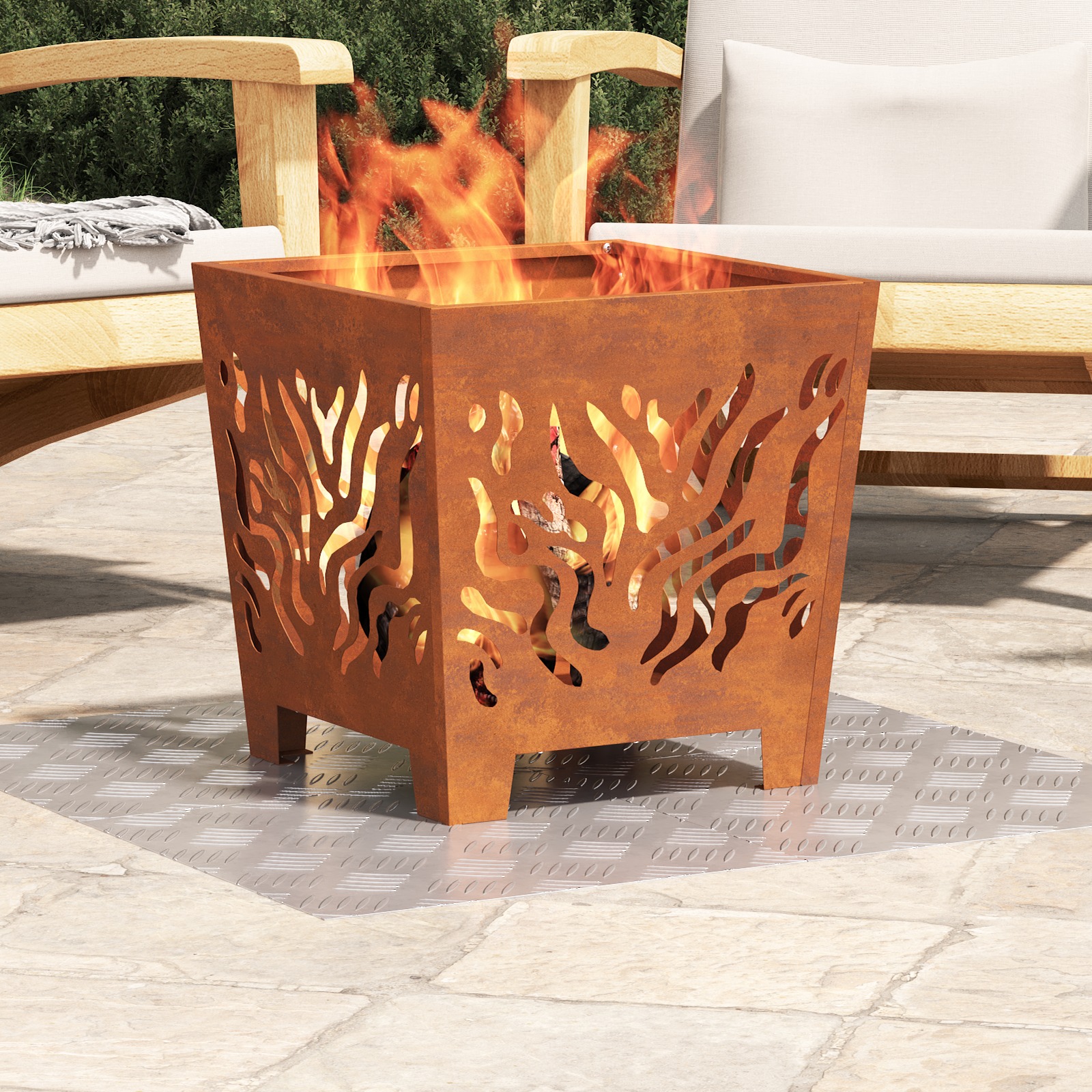 4104318_1.jpg vidaXL Schodový rošt Štvorcový 4 pcs Strieborná 40 x 40 cm Hliník – Obrázok 1