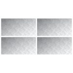 vidaXL Schodový rošt Obdĺžnikový 4 pcs Strieborná 80 x 40 cm Hliník – Obrázok 2