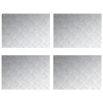 vidaXL Schodový rošt Obdĺžnikový 4 pcs Strieborná 70 x 50 cm Hliník – Obrázok 2