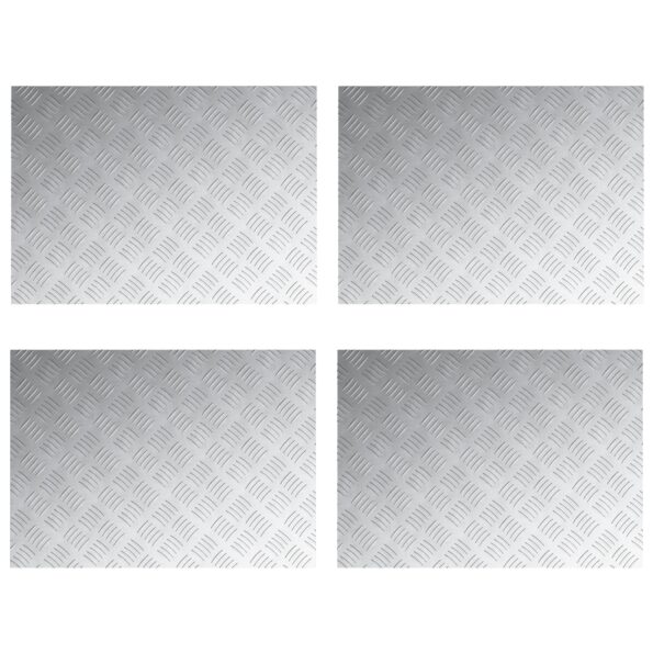 vidaXL Schodový rošt Obdĺžnikový 4 pcs Strieborná 70 x 50 cm Hliník – Obrázok 2
