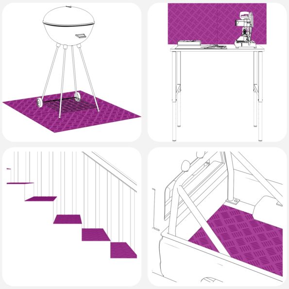 vidaXL Schodový rošt Obdĺžnikový 4 pcs Strieborná 70 x 50 cm Hliník – Obrázok 7