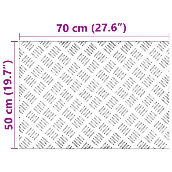 vidaXL Schodový rošt Obdĺžnikový 4 pcs Strieborná 70 x 50 cm Hliník – Obrázok 8