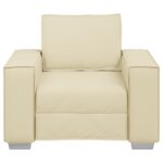 vidaXL Kreslo Krémové 59 cm z umelej kože – Obrázok 5