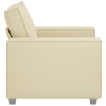 vidaXL Kreslo Krémové 59 cm z umelej kože – Obrázok 6
