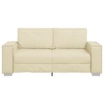 vidaXL Pohovka pre dvoch, krémová, 140 cm, z umelej kože – Obrázok 5