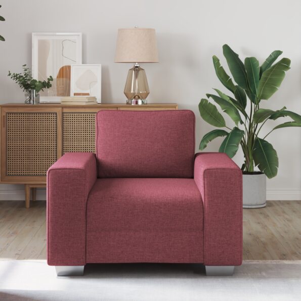 vidaXL Kreslo vo vínovej farbe 59 cm z látky – Obrázok 3