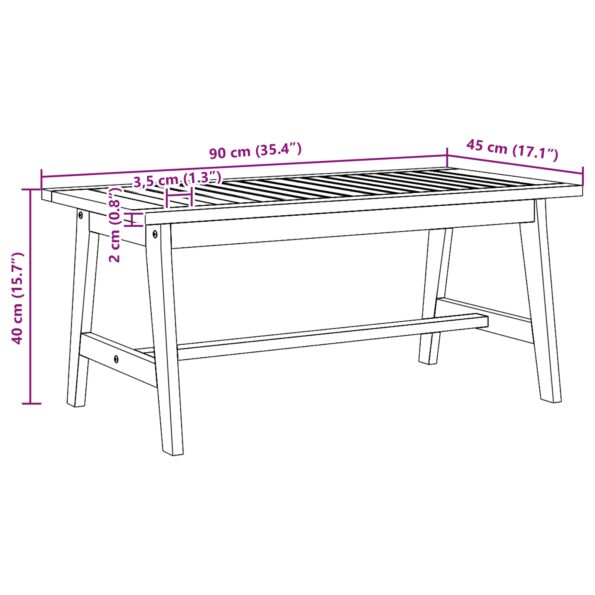 vidaXL Kávový stolík 90x45x40 cm z masívneho akáciového dreva – Obrázok 10