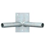 vidaXL Držiteľ vlajky na 2 vlajky na stenu, strieborná oceľ – Obrázok 2