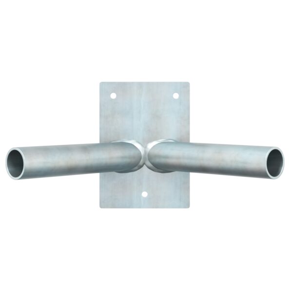 vidaXL Držiteľ vlajky na 2 vlajky na stenu, strieborná oceľ – Obrázok 2