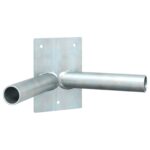 vidaXL Držiteľ vlajky na 2 vlajky na stenu, strieborná oceľ – Obrázok 4