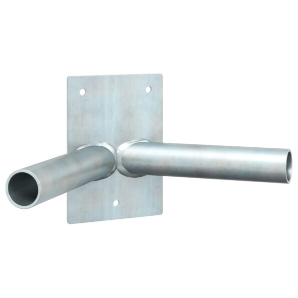 vidaXL Držiteľ vlajky na 2 vlajky na stenu, strieborná oceľ – Obrázok 4