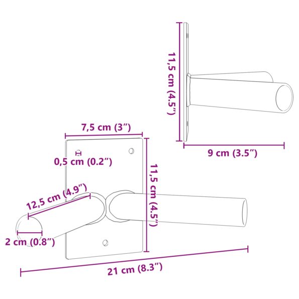 vidaXL Držiteľ vlajky na 2 vlajky na stenu, strieborná oceľ – Obrázok 8