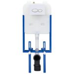 vidaXL Rám na upevnenie toalety do kúpeľne Biele Plast 50 x 8 x 131 cm – Obrázok 2