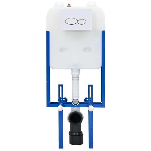 vidaXL Rám na upevnenie toalety do kúpeľne Biele Plast 50 x 8 x 131 cm – Obrázok 2