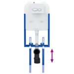 vidaXL Rám na upevnenie toalety do kúpeľne Biele Plast 50 x 8 x 131 cm – Obrázok 9