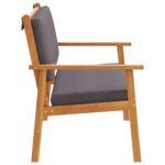 vidaXL Záhradná lavička s vankúšmi z masívneho akáciového dreva – Obrázok 4