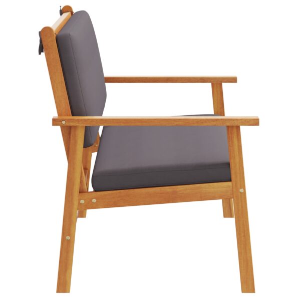 vidaXL Záhradná lavička s vankúšmi z masívneho akáciového dreva – Obrázok 4