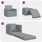 vidaXL Rozkladacia posteľ 60cm Svetlosivá látka – Obrázok 10