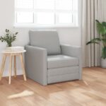 vidaXL Rozkladacia posteľ 60cm Oblá šedá látka