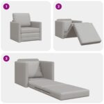 vidaXL Rozkladacia posteľ 60cm Oblá šedá látka – Obrázok 10