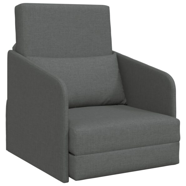 vidaXL Rozkladacia posteľ Tmavo šedá 65 x 80 x 83 cm látka – Obrázok 2