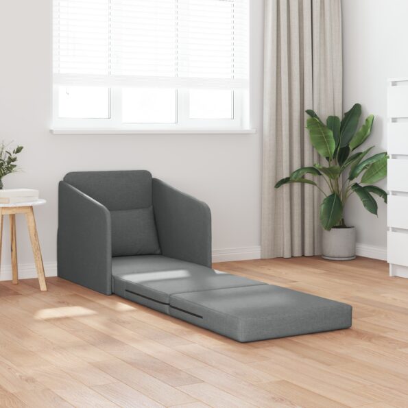 vidaXL Rozkladacia posteľ Tmavo šedá 65 x 80 x 83 cm látka – Obrázok 3
