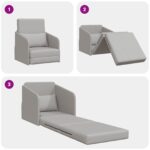 vidaXL Rozkladacia posteľ Oblá šedá 65 x 80 x 83 cm látka – Obrázok 10