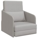 vidaXL Rozkladacia posteľ Oblá šedá 65 x 80 x 83 cm látka – Obrázok 2