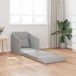 vidaXL Rozkladacia posteľ Oblá šedá 65 x 80 x 83 cm látka – Obrázok 3