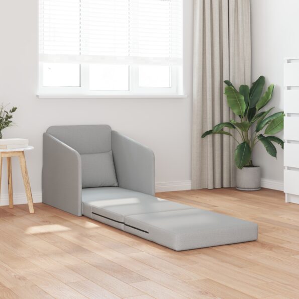 vidaXL Rozkladacia posteľ Oblá šedá 65 x 80 x 83 cm látka – Obrázok 3