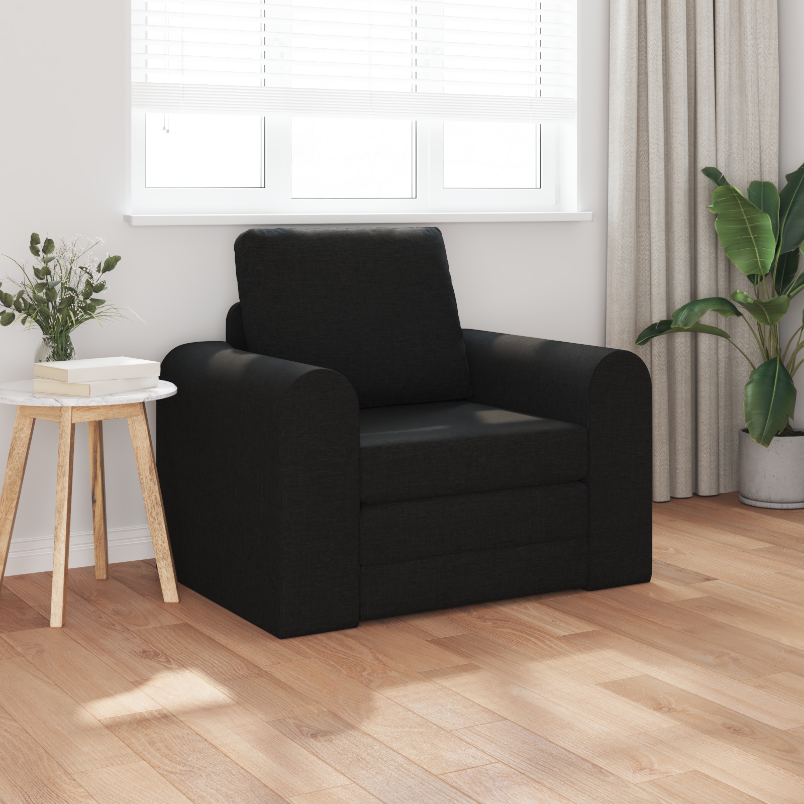 4106657_1.jpg vidaXL Rozkladacia posteľ Čierna 98 x 71 x 83 cm látka – Obrázok 1