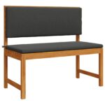 vidaXL Záhradná lavička s vankúšmi 100x50x91 cm z masívneho akáciového dreva – Obrázok 2