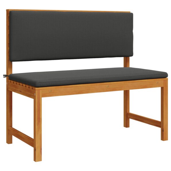vidaXL Záhradná lavička s vankúšmi 100x50x91 cm z masívneho akáciového dreva – Obrázok 2