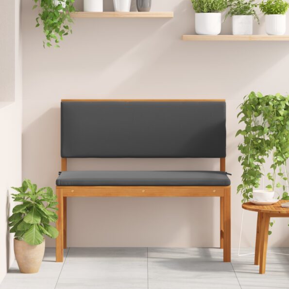 vidaXL Záhradná lavička s vankúšmi 100x50x91 cm z masívneho akáciového dreva – Obrázok 3