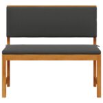 vidaXL Záhradná lavička s vankúšmi 100x50x91 cm z masívneho akáciového dreva – Obrázok 6