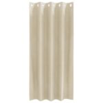 vidaXL Zatemňujúce závesy s okami 2 ks Krémový zamat – Obrázok 3