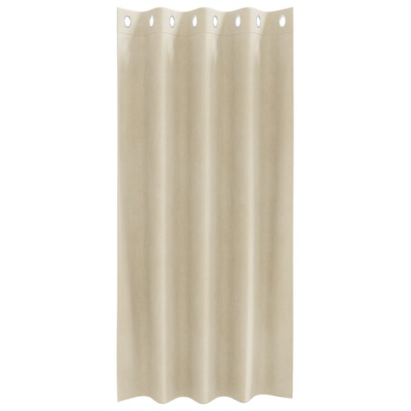 vidaXL Zatemňujúce závesy s okami 2 ks Krémový zamat – Obrázok 3