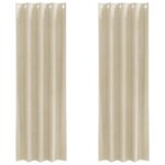vidaXL Záclony s okami 2 ks Krémový Velvet – Obrázok 2
