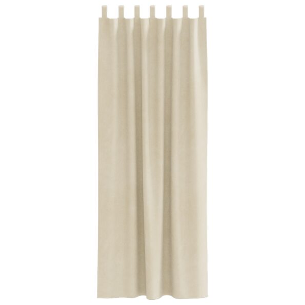 vidaXL Záclony s pútkami 2 ks Krémová zamat – Obrázok 3