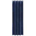 vidaXL Blackout Závesy s okami 2 ks Tmavomodrý zamat – Obrázok 3