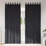 vidaXL Zatemňujúce závesy s vešiakmi 2 ks tmavošedá zamat