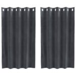 vidaXL Závesy s okami 2 ks Svetlosivá zamat – Obrázok 2