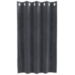 vidaXL Závesy s okami 2 ks Svetlosivá zamat – Obrázok 4