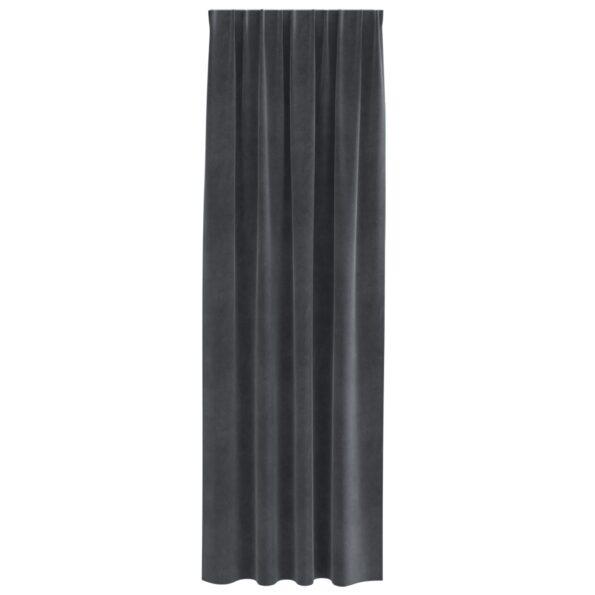 vidaXL Závesy s predsadeným pásom 2 ks Svetlosivá Velúrová – Obrázok 3