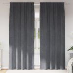 vidaXL Záclony s top páskou 2 ks Super svetlosivá zamat