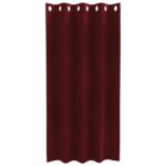 vidaXL Zatemňovacie záclony s okami 2 ks Burgundská zamat – Obrázok 3